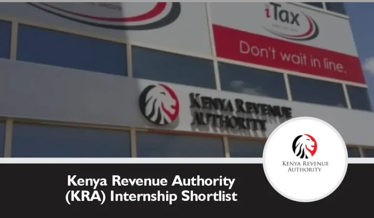 KRA Internship Shortlisted Candidates 2025/2026 is Out