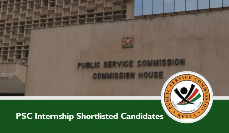 PSC Internship Shortlisted Candidates 2025/2026 for Cohort 7