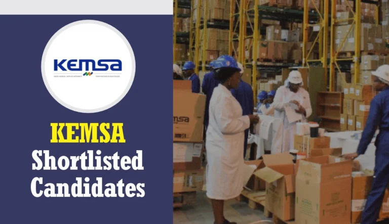 KEMSA Shortlisted Candidates 2025 Pdf: Check Your Status