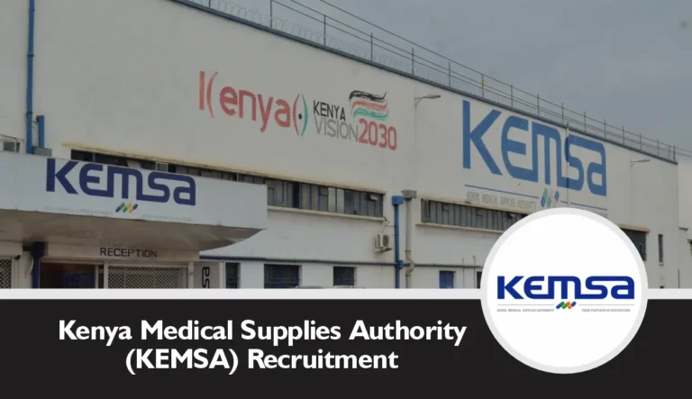 KEMSA Recruitment 2025/2026 Job Application Form Portal