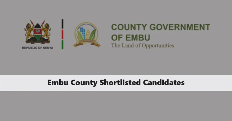 Embu County Shortlisted Candidates 2025 Download PDF List