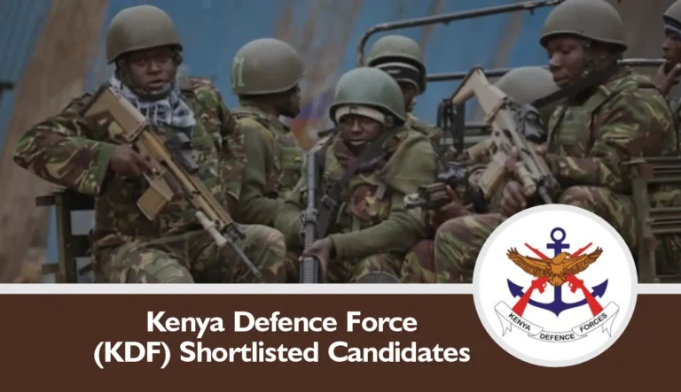 KDF Shortlisted Candidates 2025/2026 PDF Names is Out