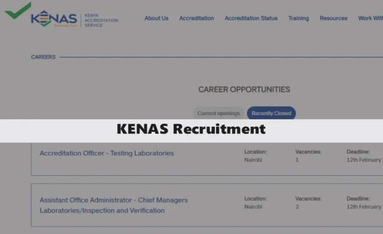 KENAS Recruitment 2025 Jobs/Vacancies Application Form Portal