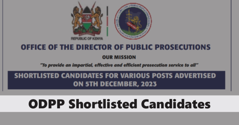 ODPP Shortlisted Candidates 2025/2026 PDF Release Date