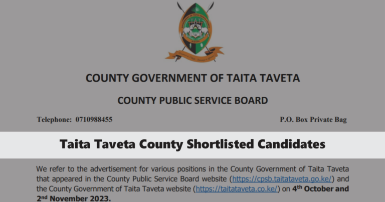 Taita Taveta County Shortlisted Candidates 2024 PDF List is Out – Check Now