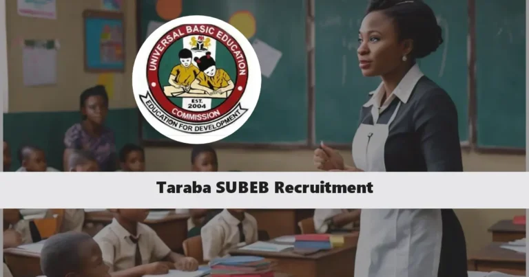 Taraba SUBEB Recruitment 2025/2026 Application Form Portal