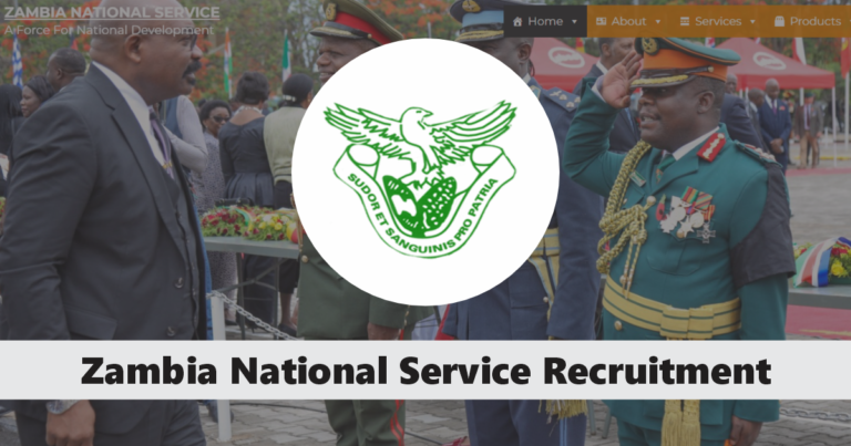 Zambia National Service Recruitment 2025/2026 Application Form Portal