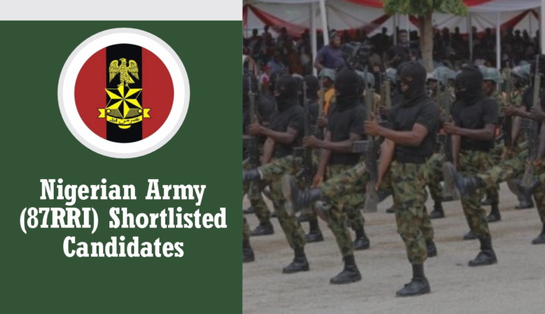 Nigerian Army Shortlisted Candidates 2025/2026 PDF is Out