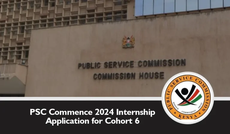 PSC Internship 2024/2025 Cohort 7 Application Form Portal