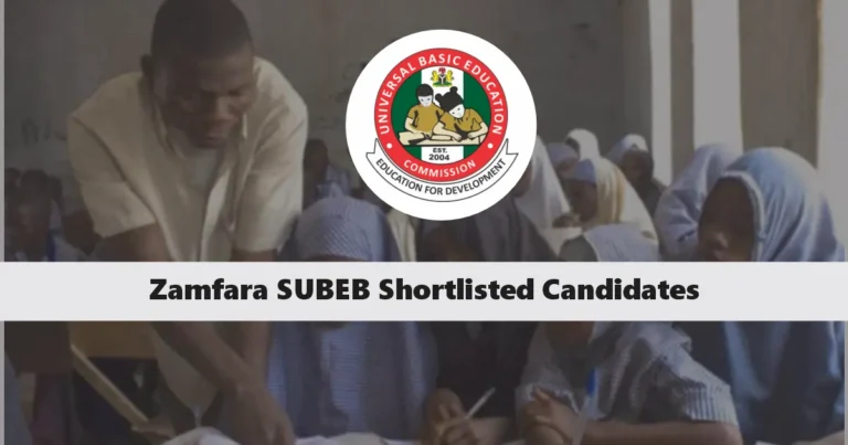 Zamfara SUBEB Shortlisted Candidates 2024 PDF Download