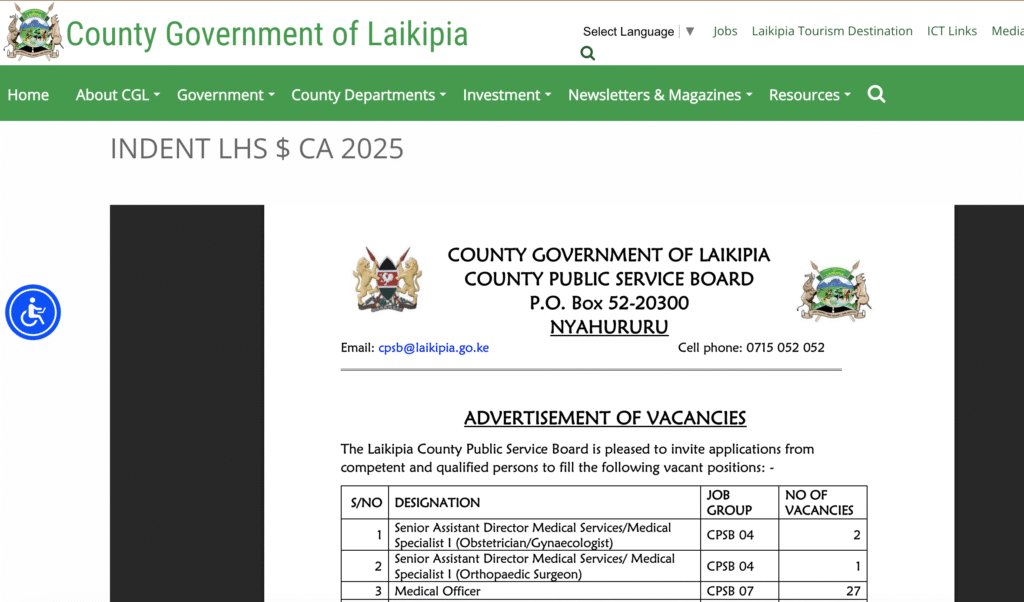 Laikipia County Recruitment 2025/2026 Jobs Application Portal Laikipia County Recruitment 2025/2026 Jobs Application Portal