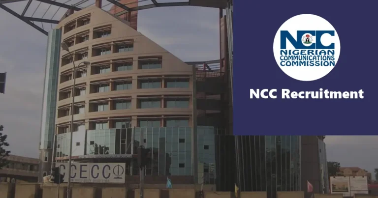 NCC Recruitment 2024/2025 Jobs Application Form Portal