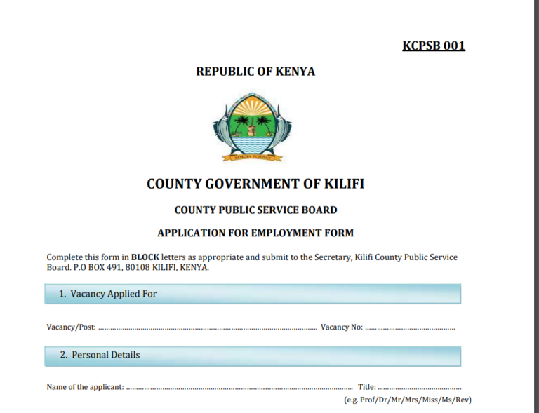 Kilifi County Public Service Jobs in December 2024 - Apply Now!