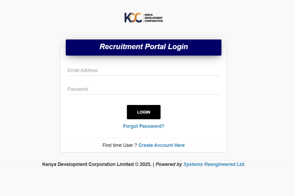 KDC Recruitment 2025/2026 Jobs Application Form Portal Kenya Development Corporation Recruitment Portal Login