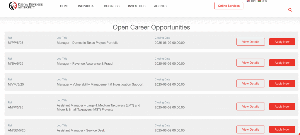 KRA Recruitment 2025 | Kenya Revenue Authority Jobs PDF KRA Recruitment 2025 | Kenya Revenue Authority Jobs PDF